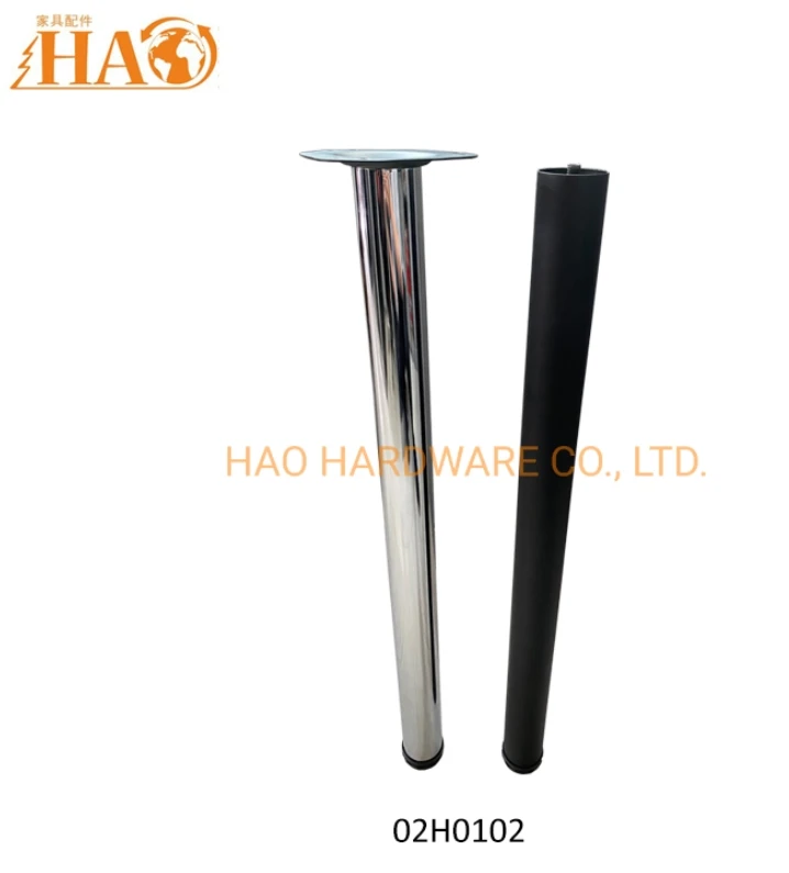 Móveis de mesa de metal pernas com cromo, pincel, fosco, preto, branco